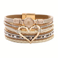 Pulsera bohemia de piel multicapa – imagen 3