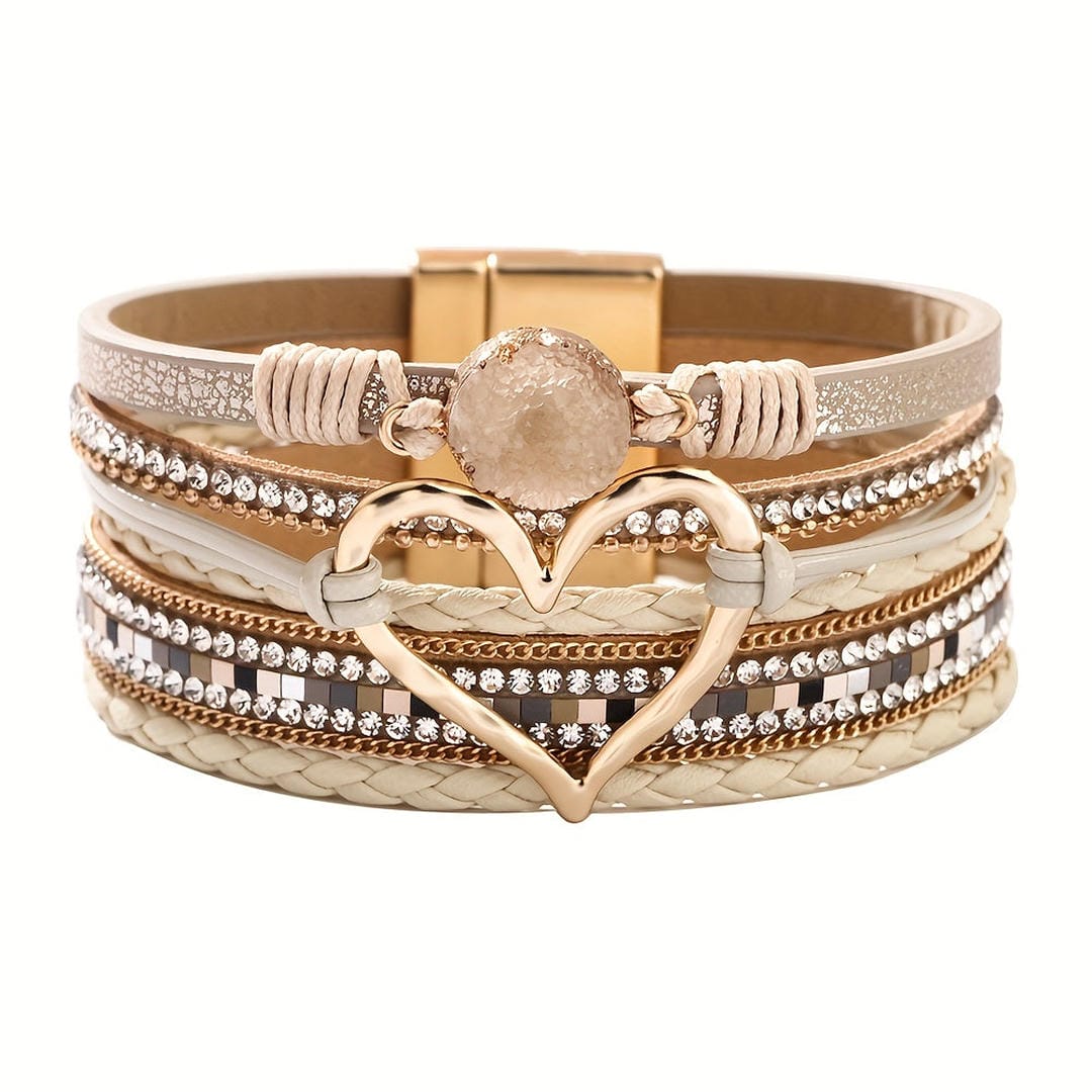 Pulsera bohemia de piel multicapa – imagen 3