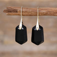 Pendientes artesanales de cuarzo facetado en gota – imagen 6
