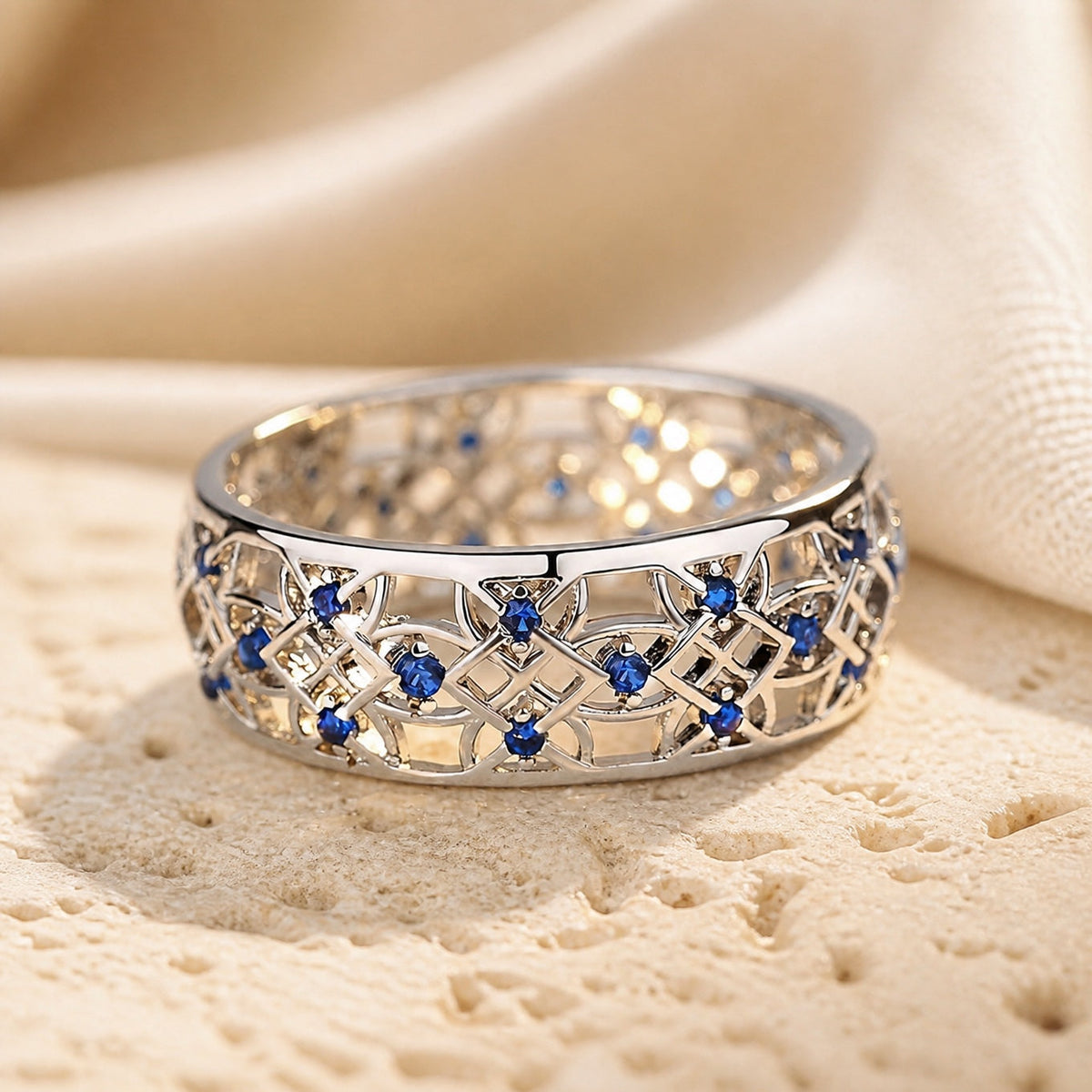 Anillo de zafiro y filigrana de ensueño – imagen 2