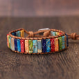Pulsera rústica de jaspe y piel