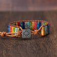 Pulsera rústica de jaspe y piel – imagen 2