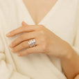 Anillo grueso vintage de plata en capas – imagen 2