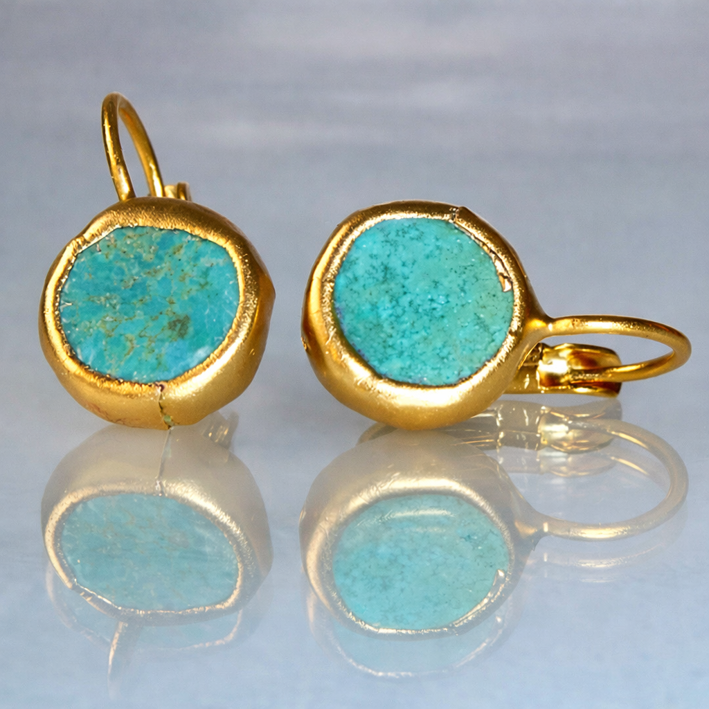 Pendientes de oro con turquesa