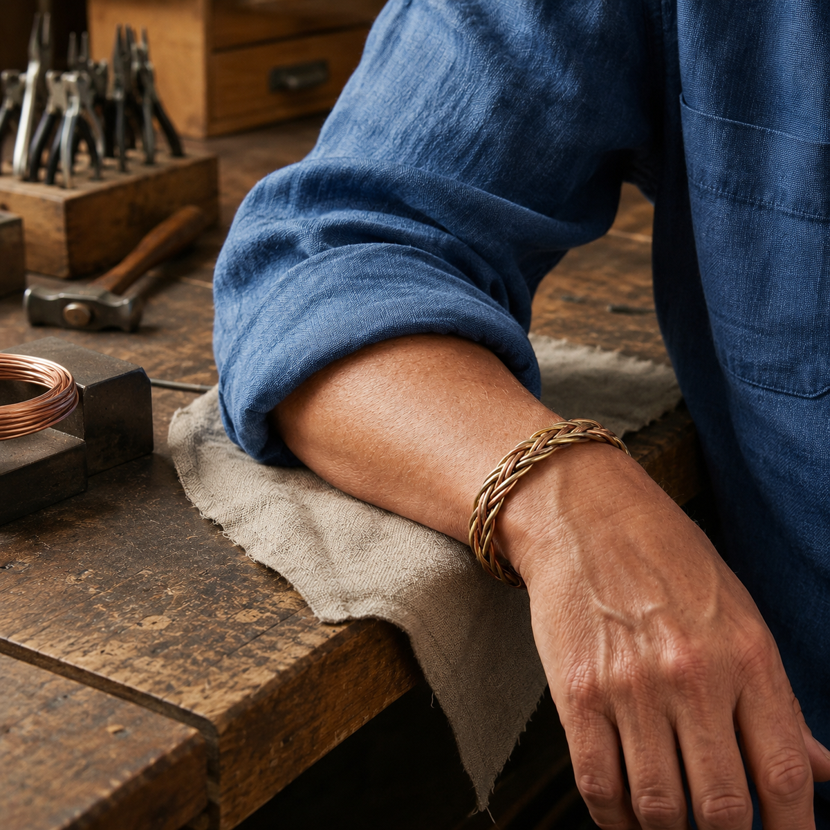 Pulsera de cobre trenzada – imagen 2