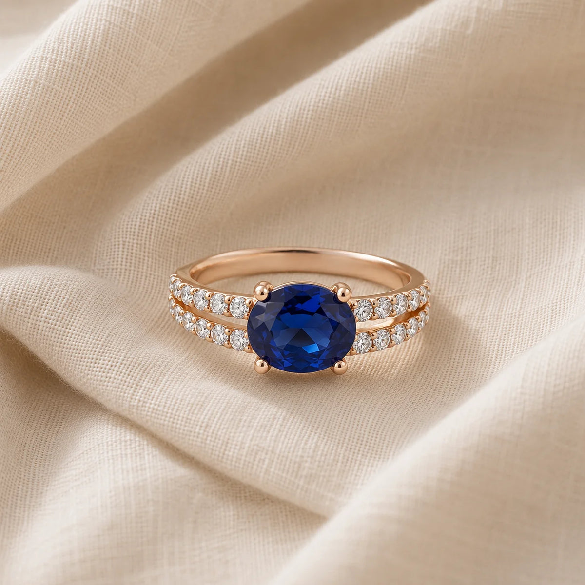 Anillo vintage de acento con brillo de zafiro – imagen 2