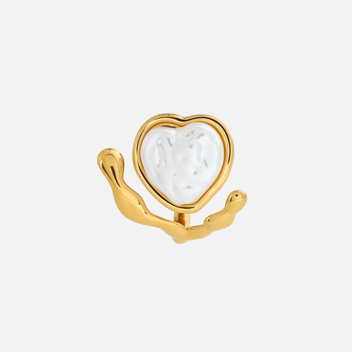 Anillo de corazón de perla (ajustable) – imagen 2