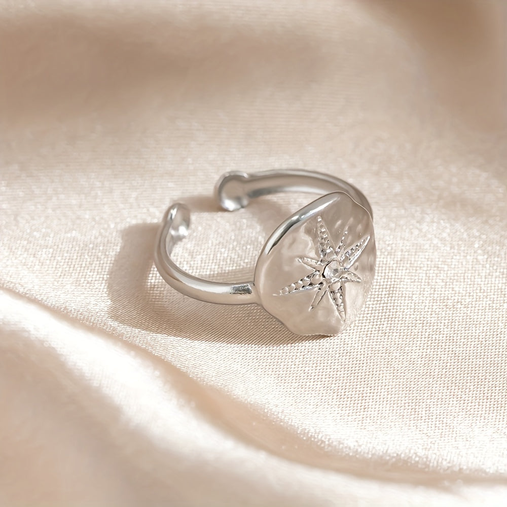 Anillo retro con circonita octagrama – imagen 3