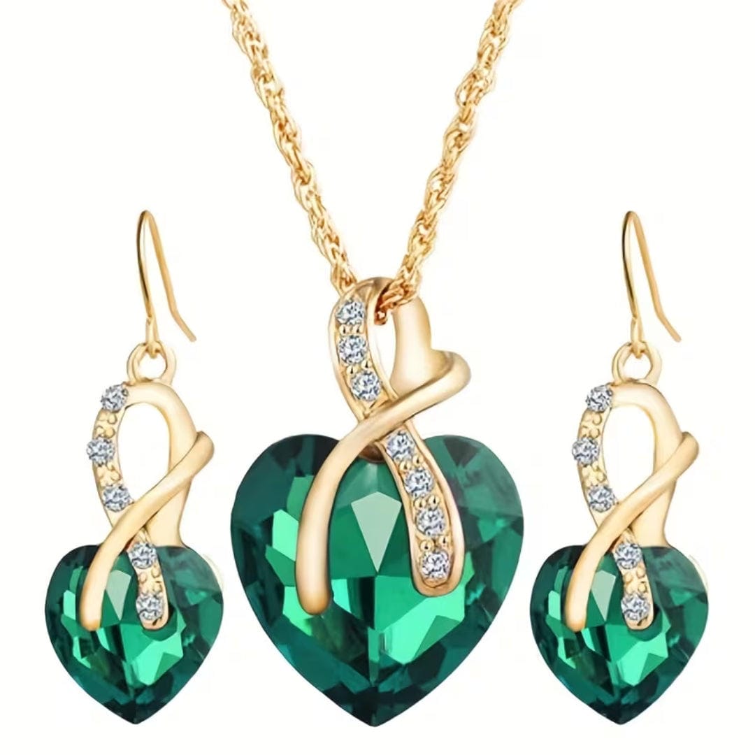 Conjunto de joyería Emerald Heart Infinity – imagen 3