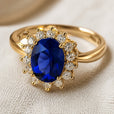 Anillo de compromiso real de zafiro
