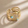 Anillo celestial de lujo con turquesa – imagen 2