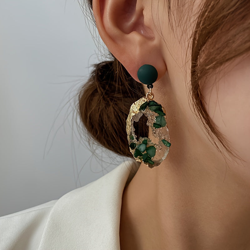 Pendientes huecos irregulares brillantes – imagen 2