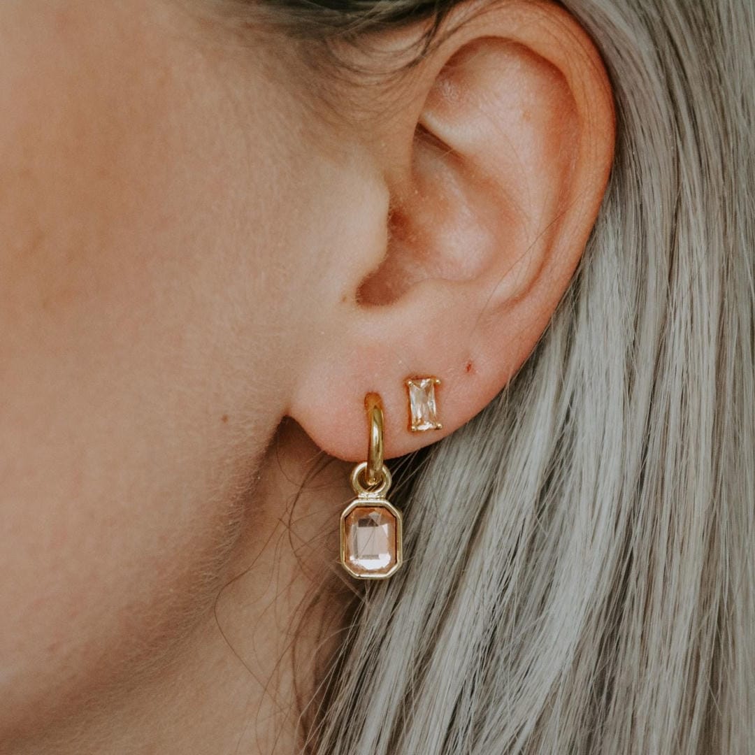 Pendientes elegantes Leonore con piedras de color – imagen 4