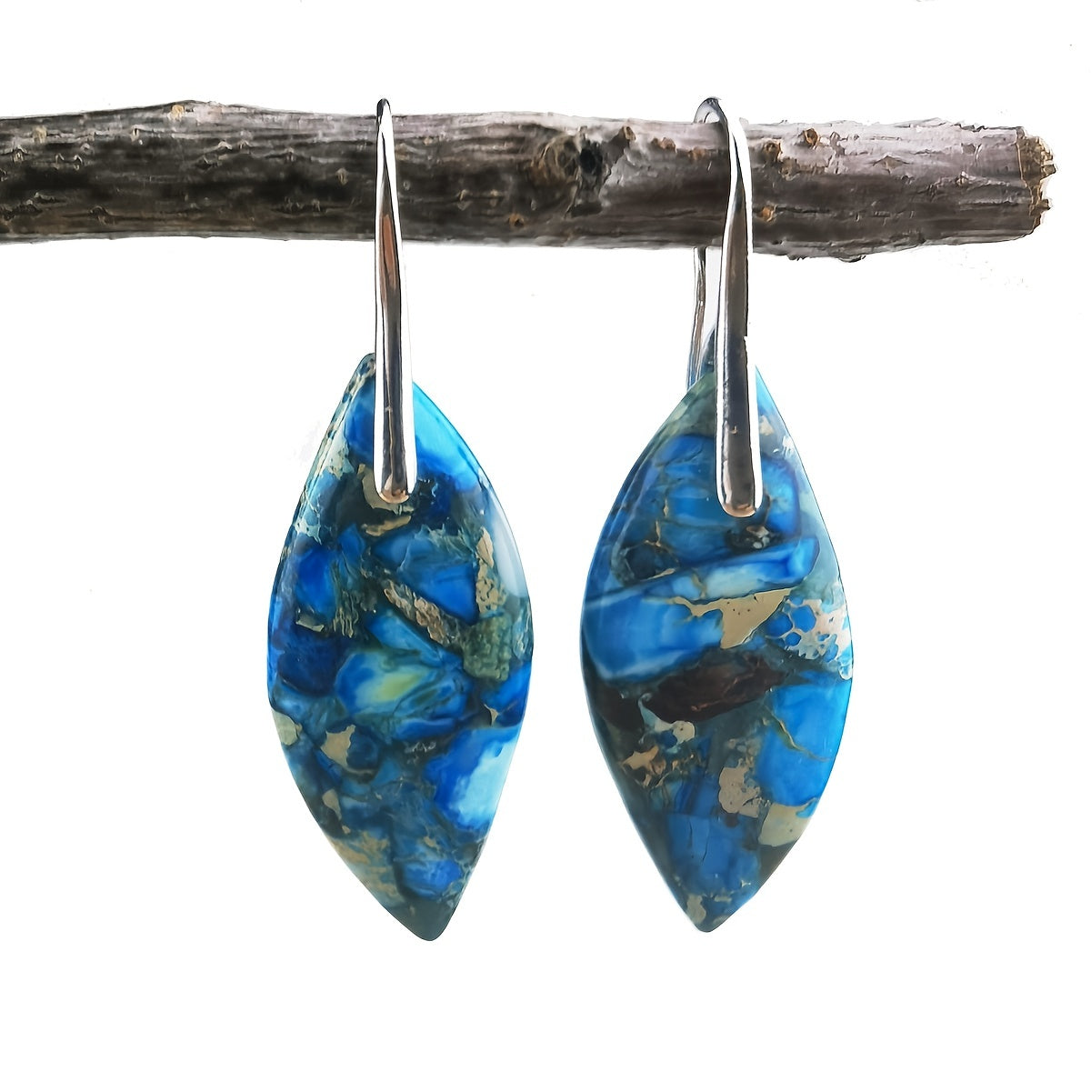 Pendientes colgantes plateados Boho con adornos – imagen 2