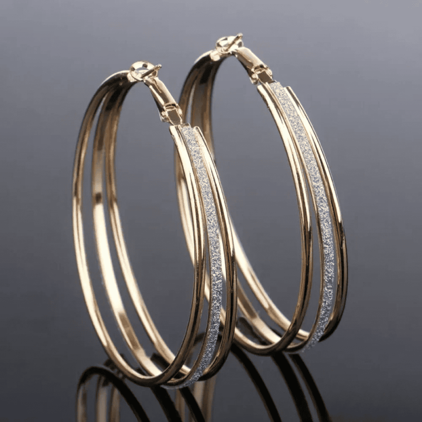 Pendientes aro retro dorados