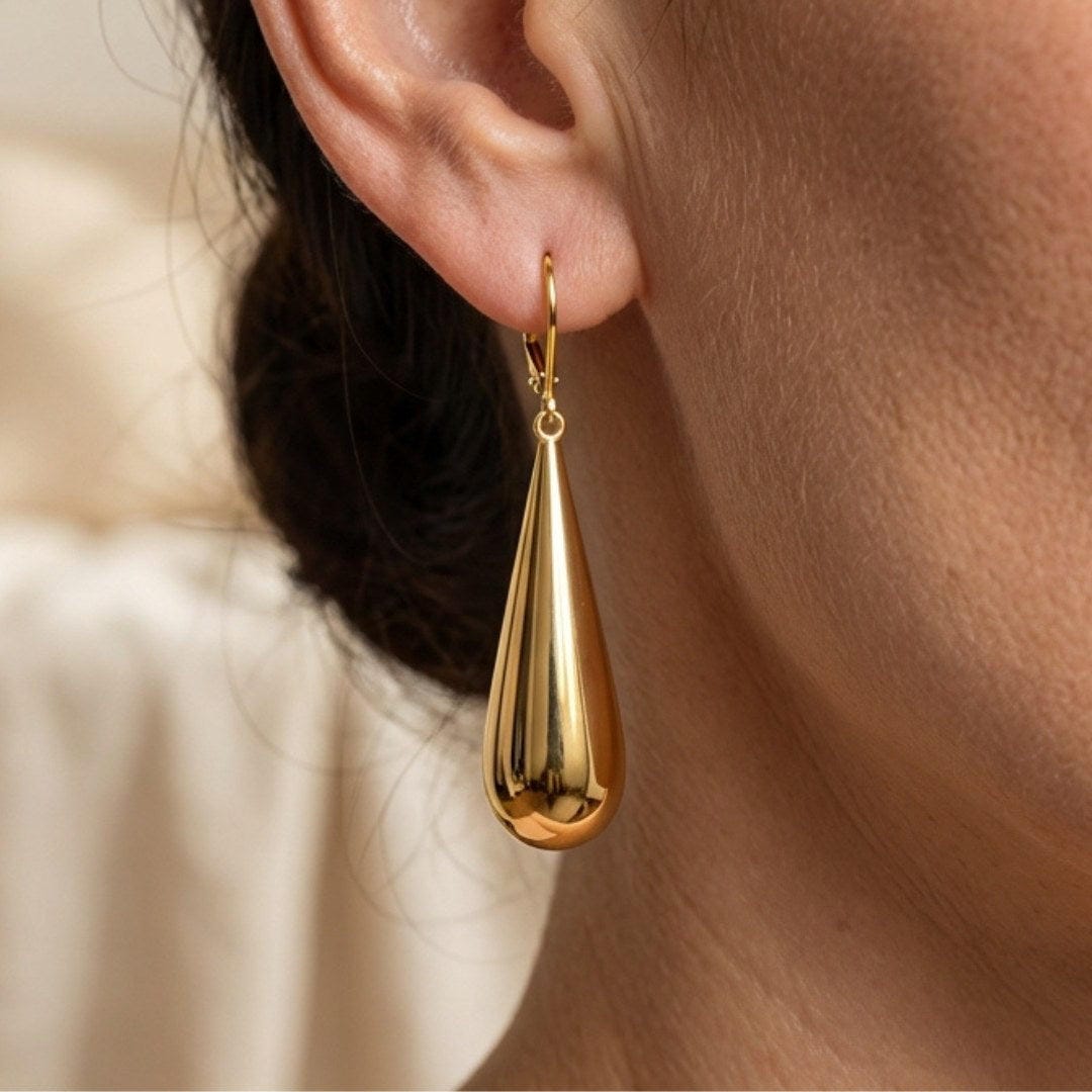 Pendientes largos de gota lujosos