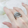 Anillo ajustable de circonita plateada – imagen 2