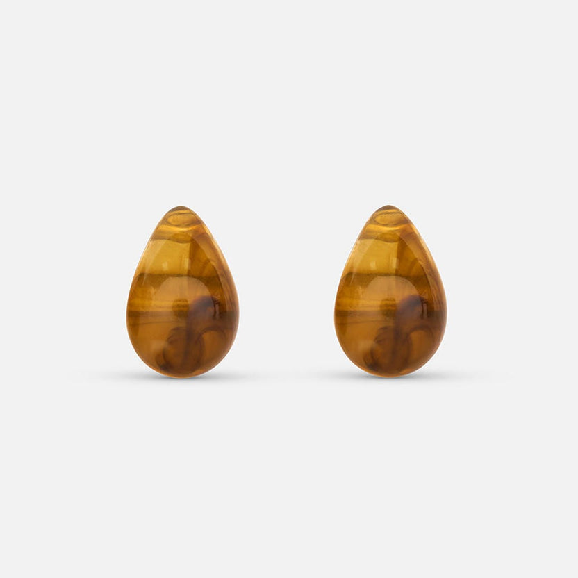 Pendientes modernos de gota color café