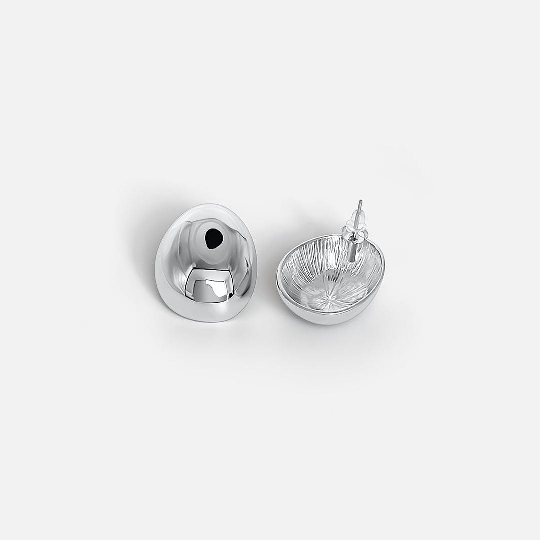 Pendientes ovalados de plata pulida – imagen 2
