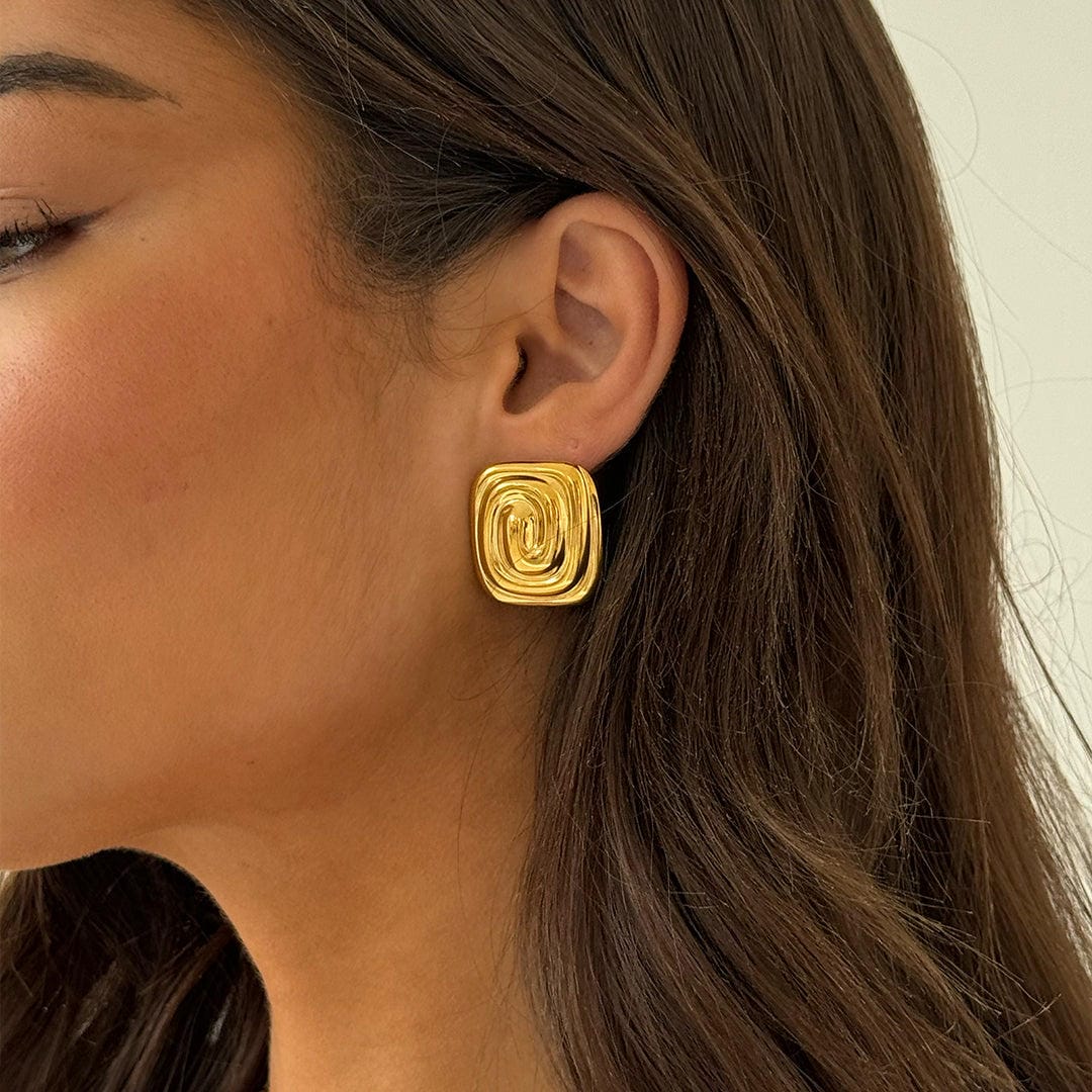 Pendientes espiral dorados Aurelia – imagen 2