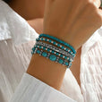 Set de pulseras boho de cuentas en turquesa – imagen 2