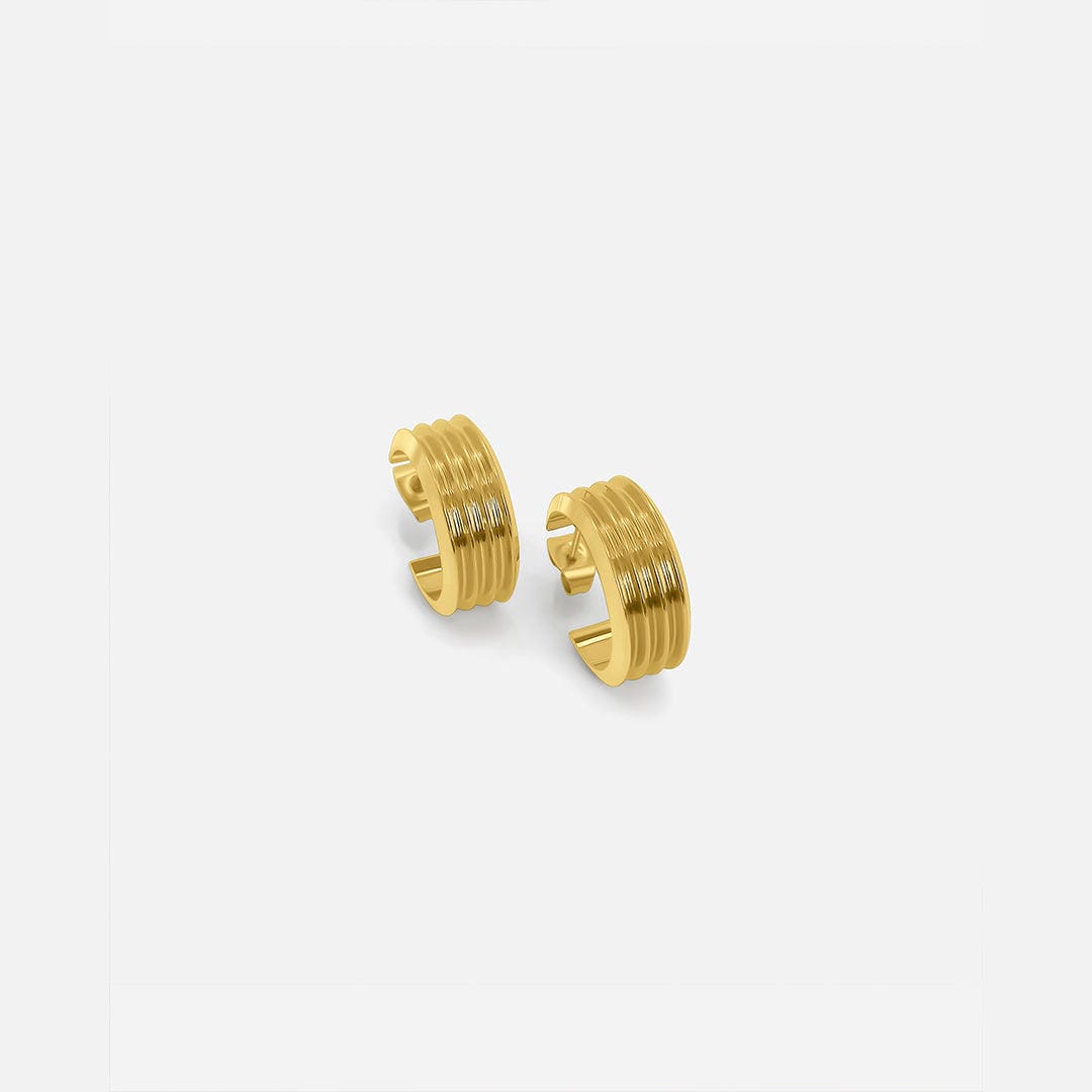Aros acanalados dorados y deslumbrantes – imagen 2