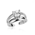 Anillo ajustable de corazón con circonita – imagen 2