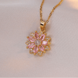 Collar con dije de flor y piedras preciosas – imagen 2