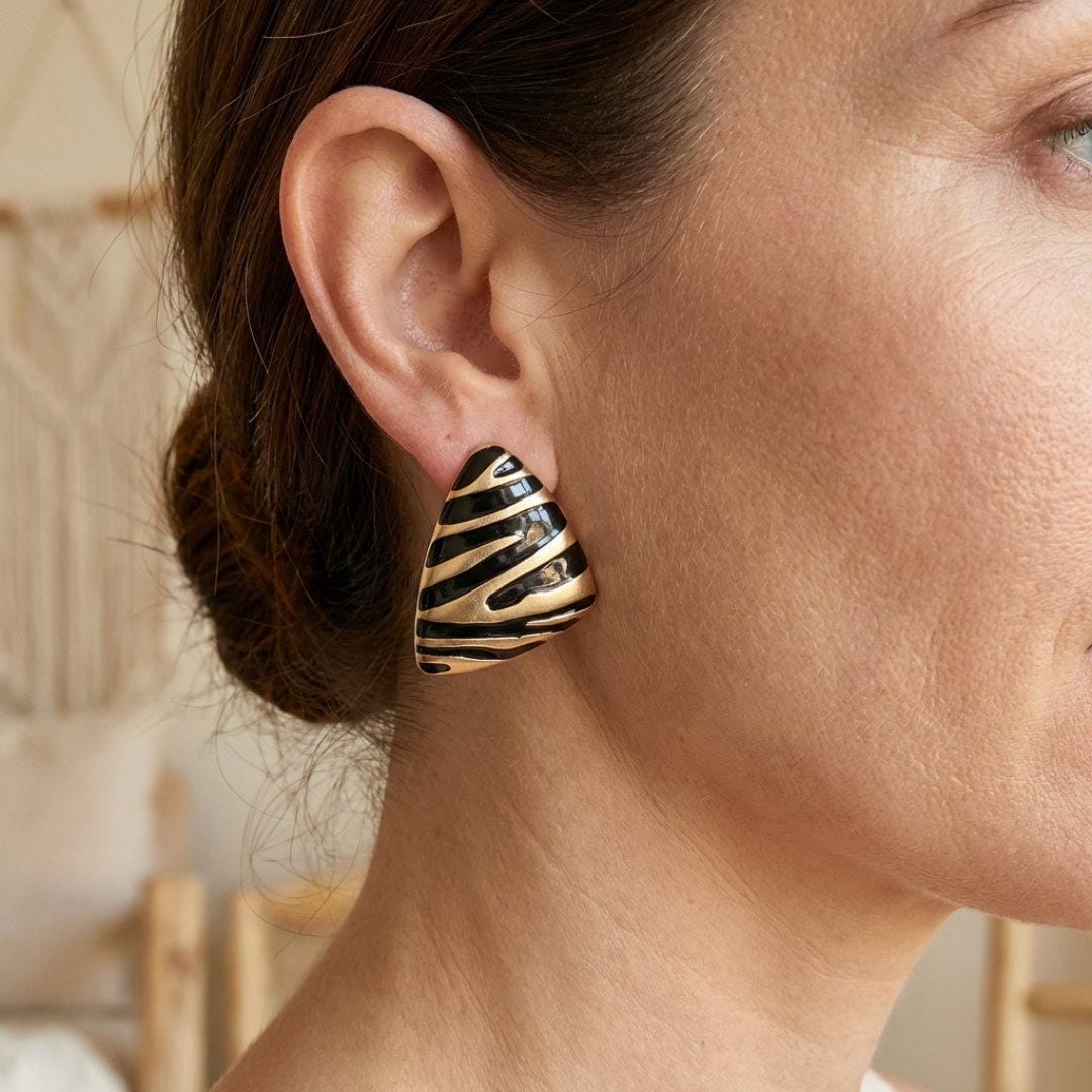 Pendientes triangulares de cebra – imagen 2