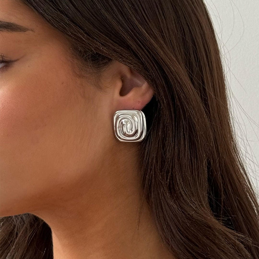 Pendientes Aurelia en espiral de plata – imagen 2