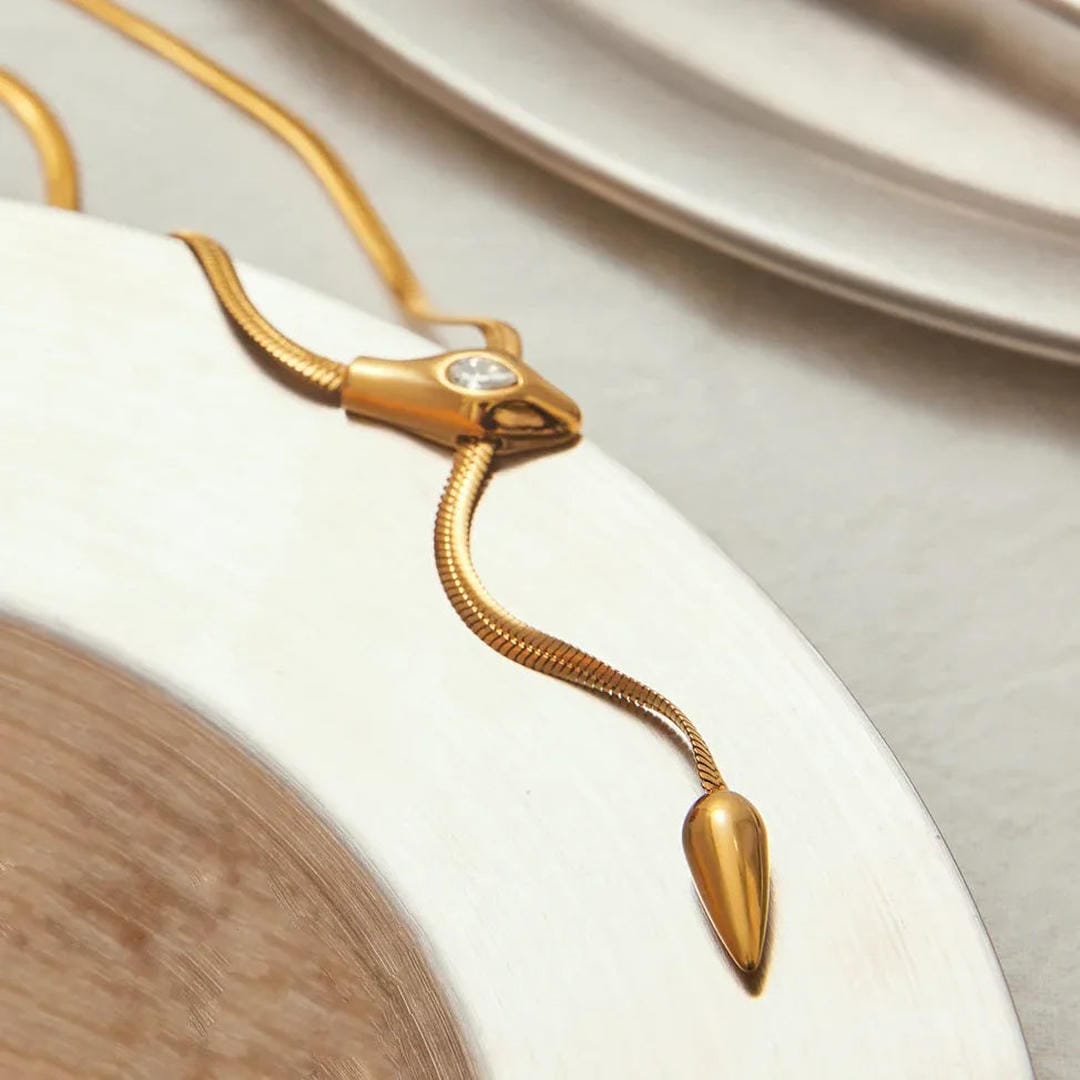 Collar de serpiente dorado vintage – imagen 2