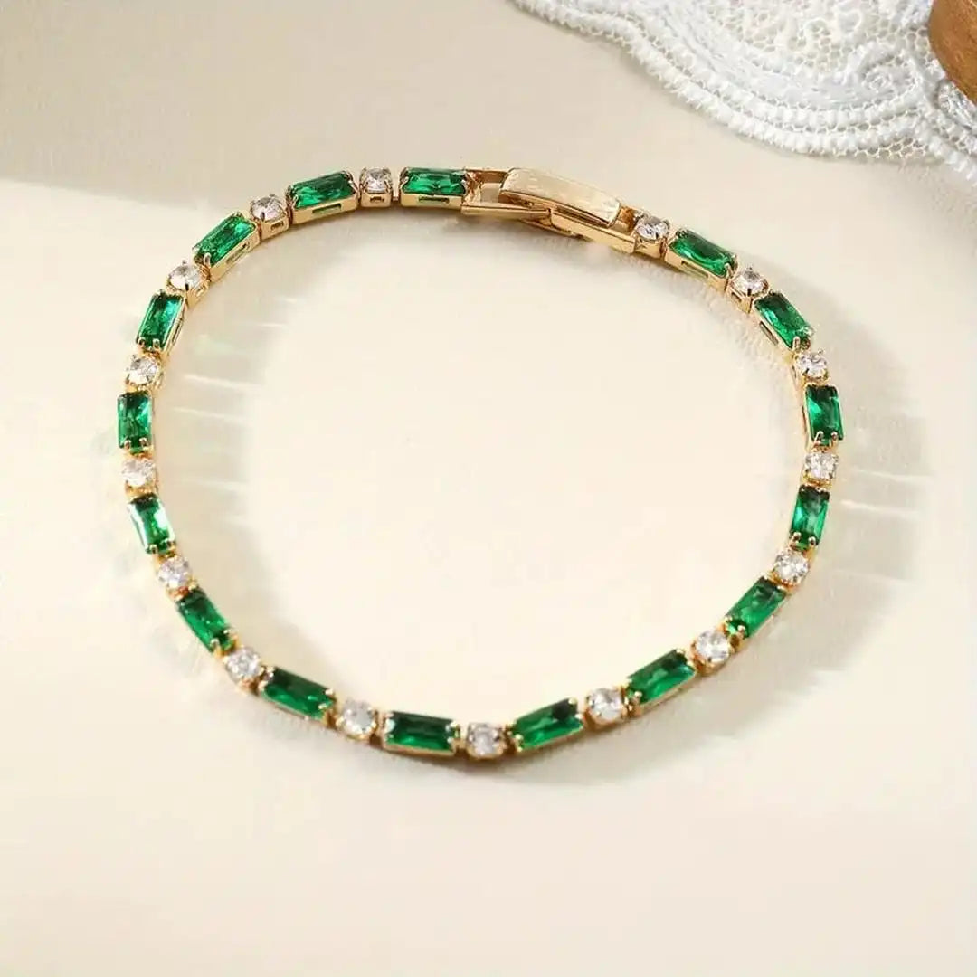 Pulsera tenis baguette Emerald