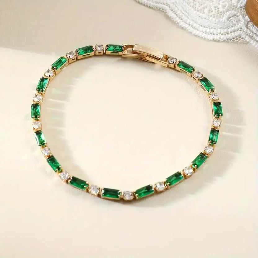 Pulsera tenis baguette Emerald