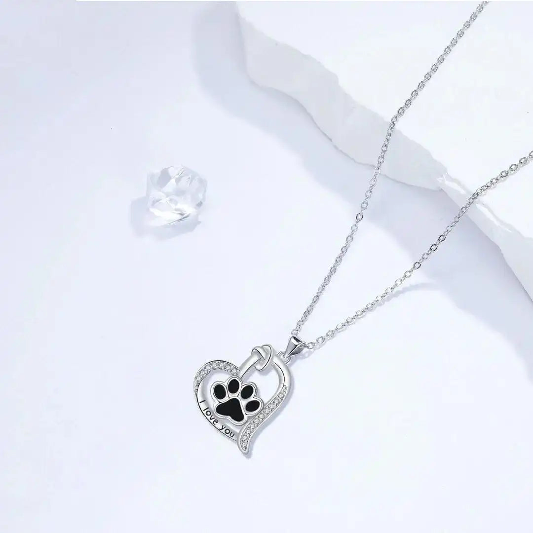 Collar con colgante de huella de corazón