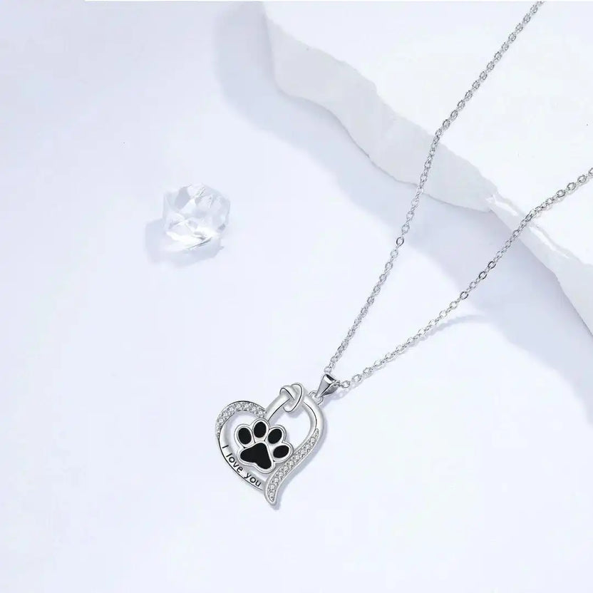 Collar con colgante de huella de corazón
