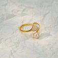 Anillo abierto de perlas dúo envolvente – imagen 3