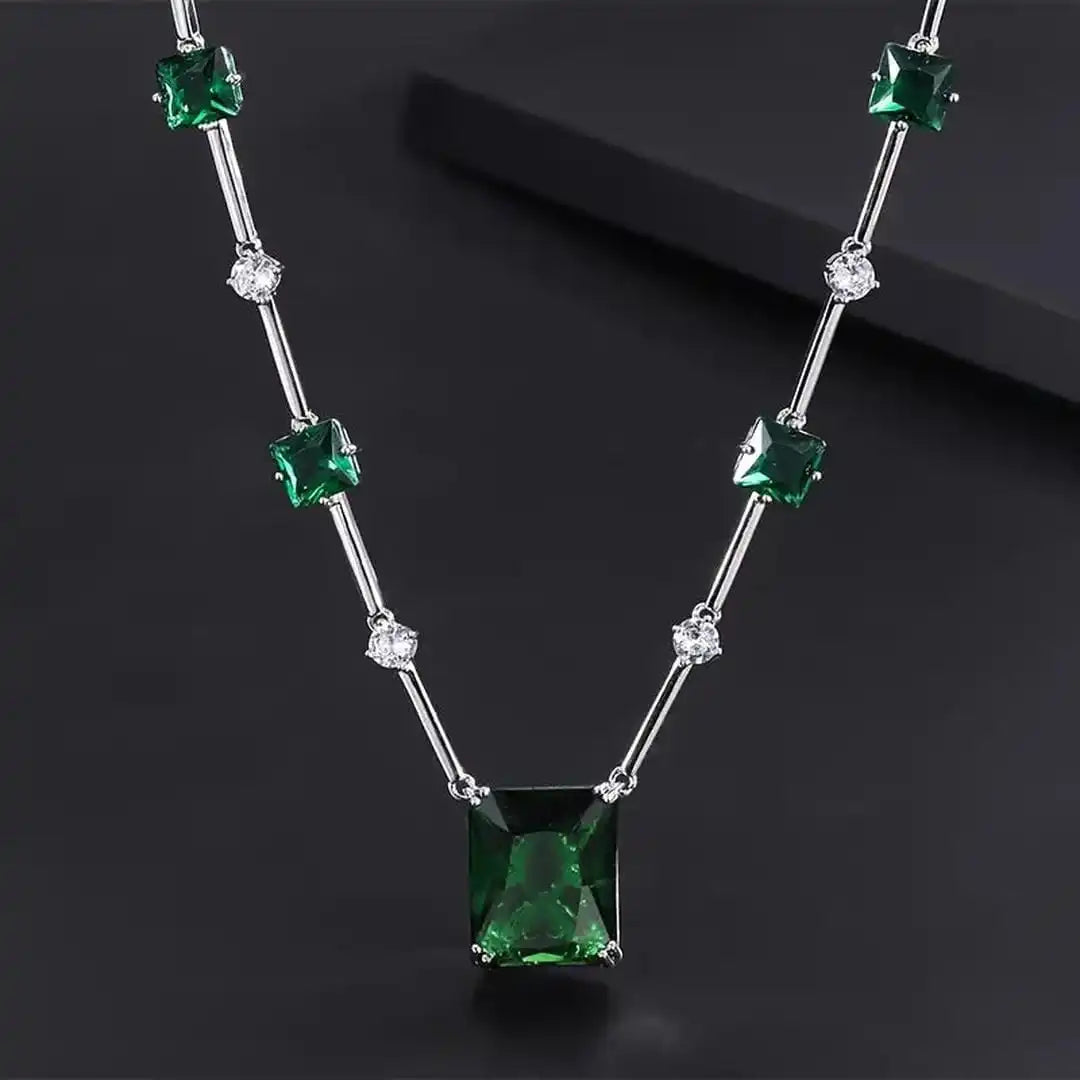 Set de joyería rectangular esmeralda – imagen 2