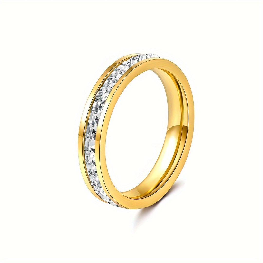 Anillo eternidad de corte princesa en engaste de canal – imagen 2