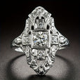 Anillo vintage calado con circonita incrustada