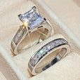 Conjunto exquisito de anillos de promesa de circonita — Carmen, Lucía & Rocío