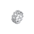 Anillo elegante de oro y plata con circonitas incrustadas – imagen 5