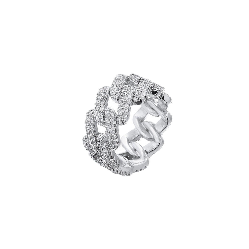 Anillo elegante de oro y plata con circonitas incrustadas – imagen 5