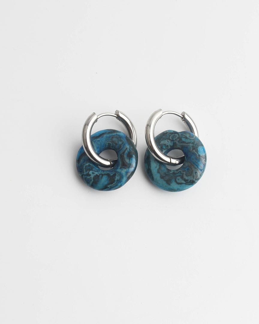 Pendientes aro donut de piedra – imagen 5