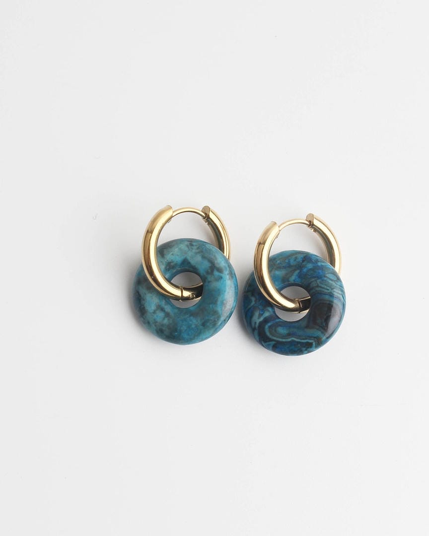 Pendientes aro donut de piedra – imagen 4