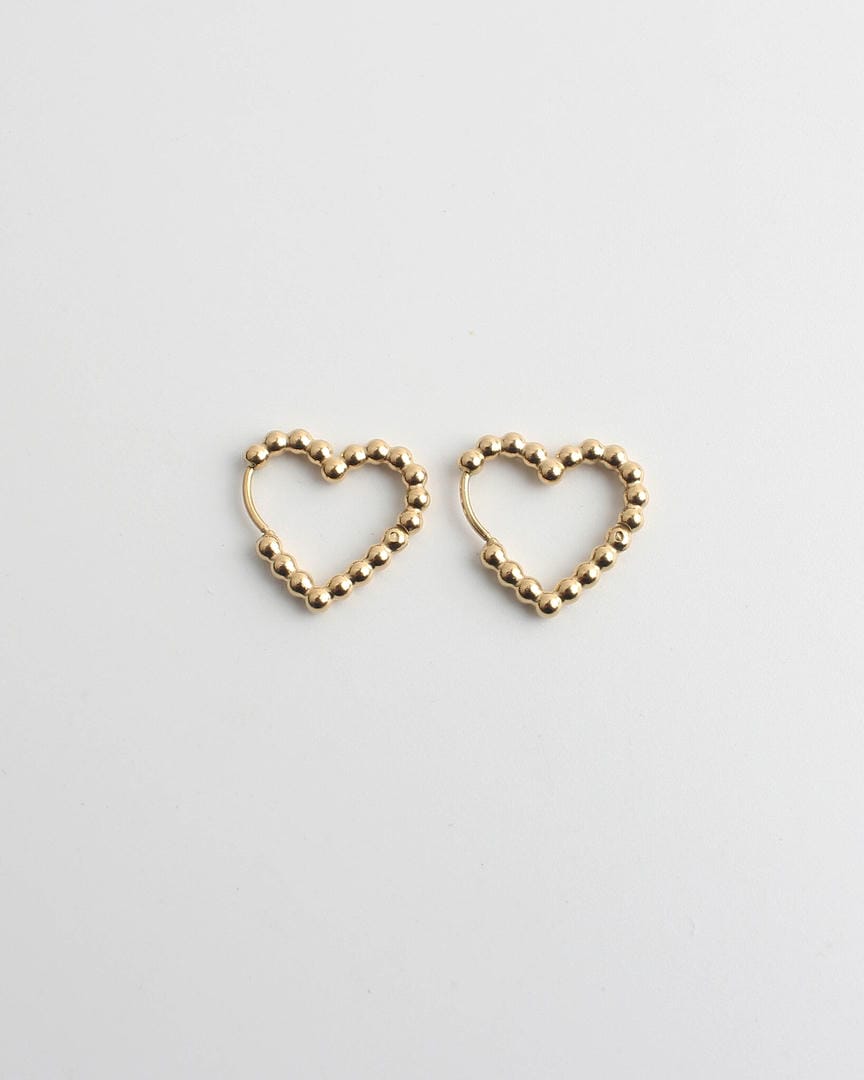 Pendientes aro en forma de corazón con cuentas