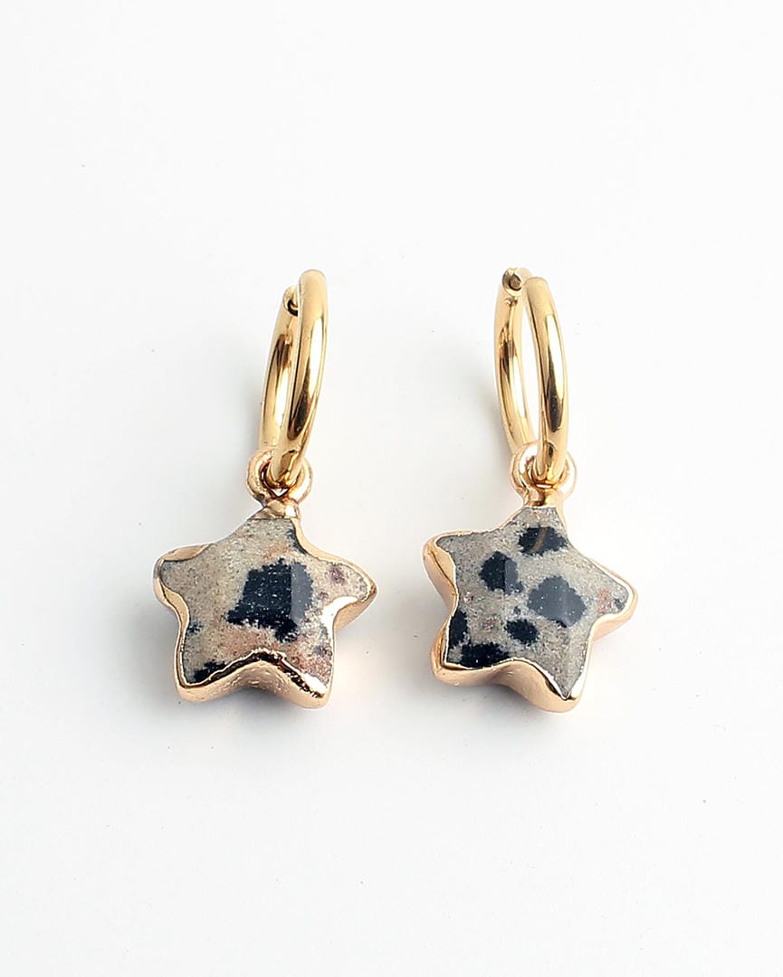 Pendientes de piedra natural con estrellas – imagen 2