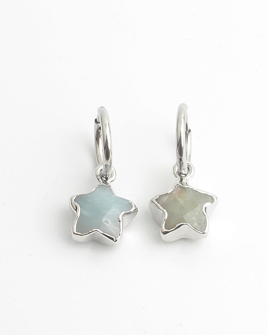 Pendientes de piedra natural con estrellas – imagen 3