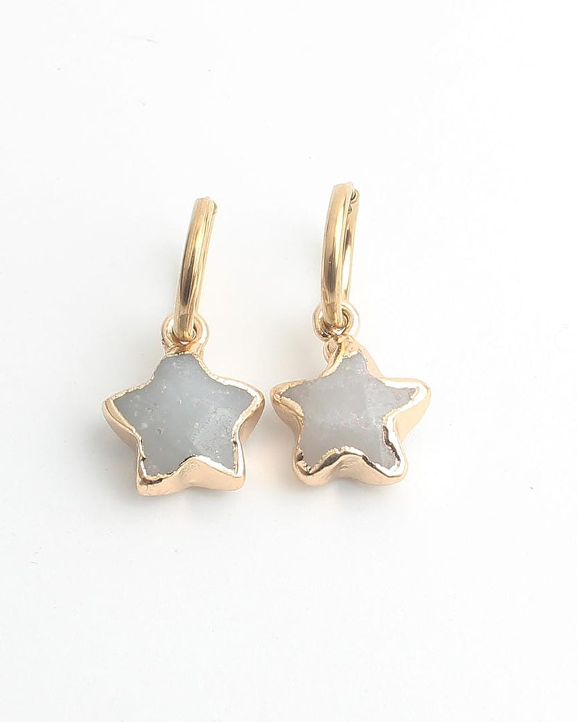 Pendientes de piedra natural con estrellas