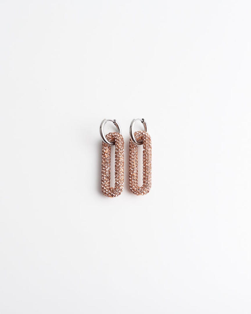Pendientes de aro con eslabones rectangulares pavé – imagen 14