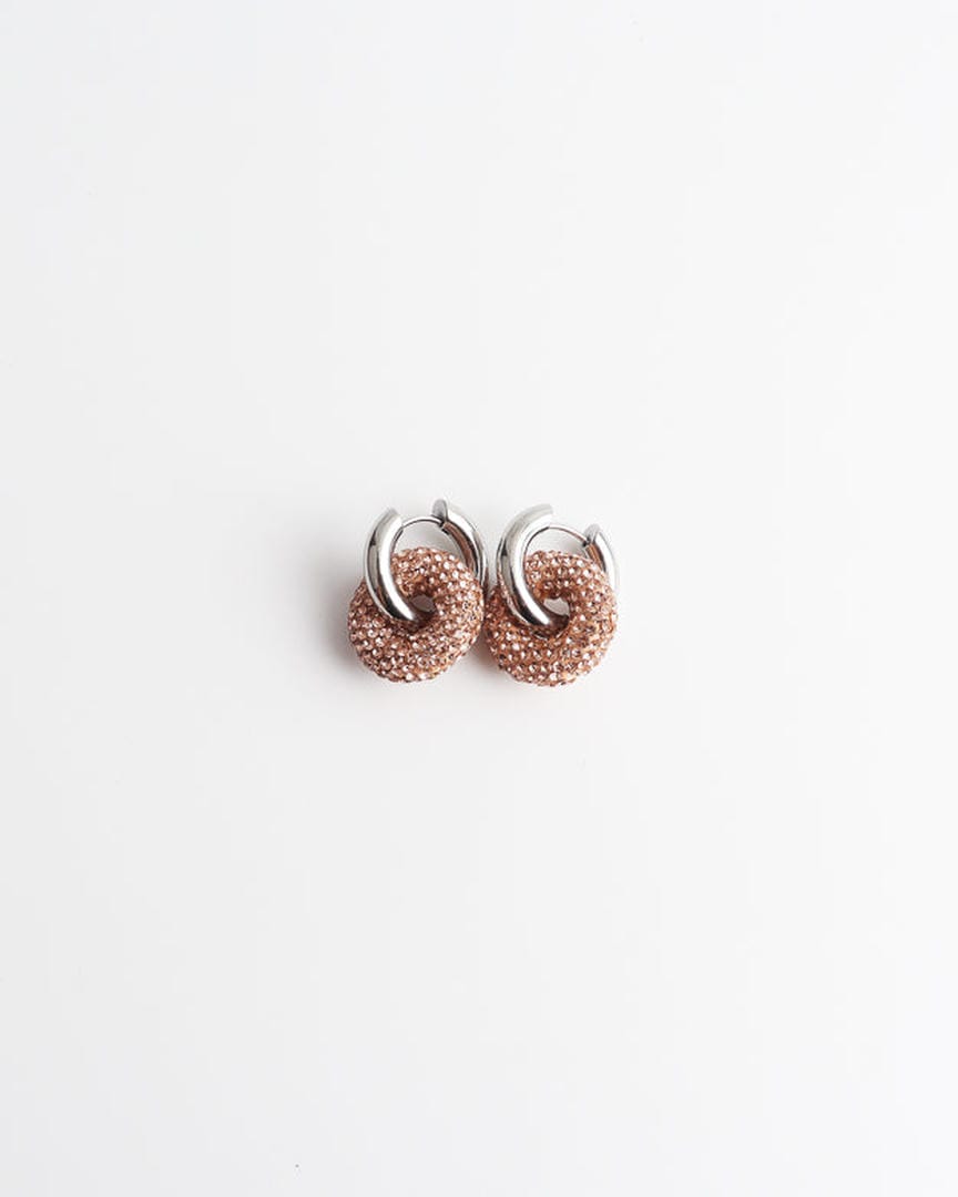 Pendientes largos de círculo de cristal – imagen 2